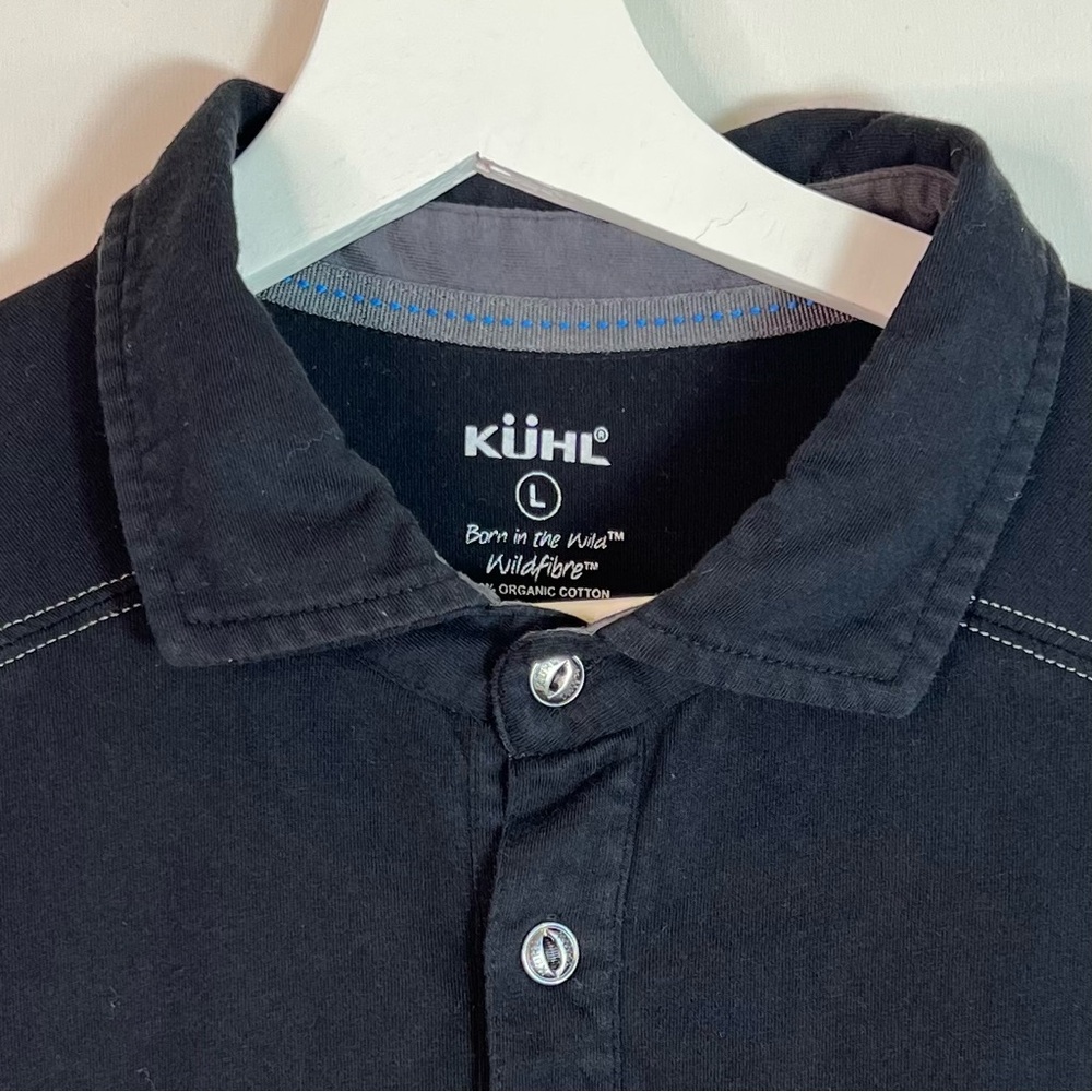 Kuhl Wayfarer Organic Cotton Polo Shirt Black Size Large - Picture 6 of 11